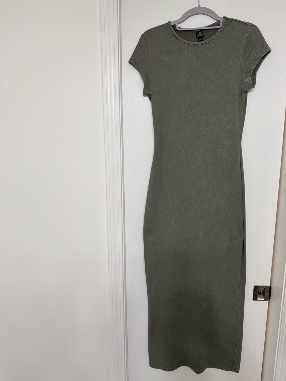 wild fable Olive Green Ribbed Midi Bodycon Dress